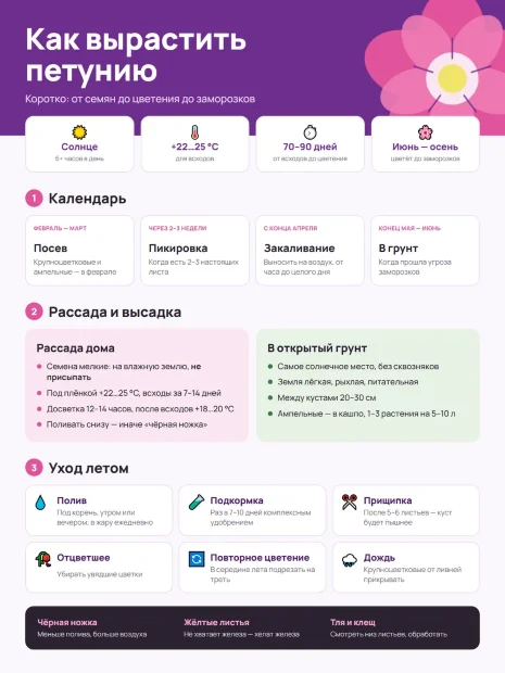Петуния крупноцветковая Танго Розовая с белой звездой семена