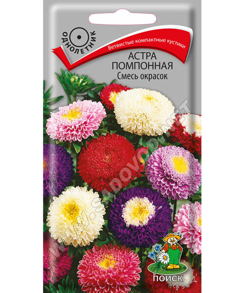 Астра помпонная Смесь окрасок семена
